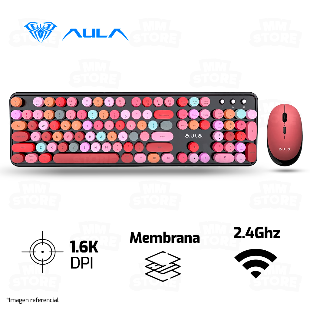 COMBO AULA AC306 INGLES INALAMBRICO TECLADO MOUSE NEGRO RO