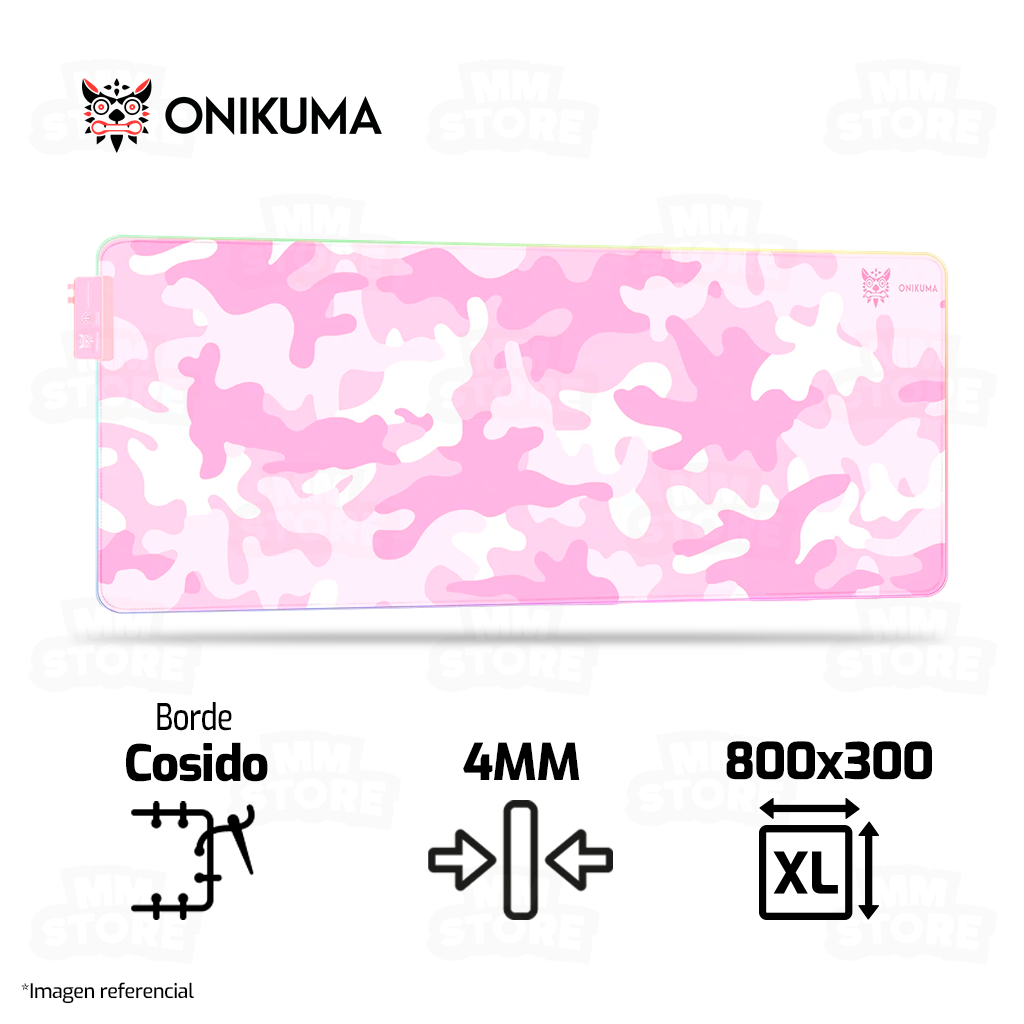 Combo Gamer Rosa Verde Mouse Onikuma + Mouse Pad Rgb 80x30