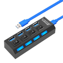 HUB USB 3.0 4 PUERTOS SWITCHES | NEGRO