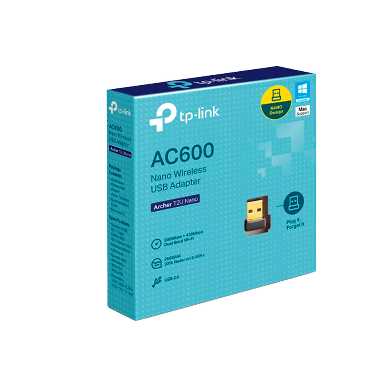 ADAPTADOR WIFI TP-LINK AC600 ARCHER T2U NANO | USB 2.0 | 2.4 GHz - 5GHz