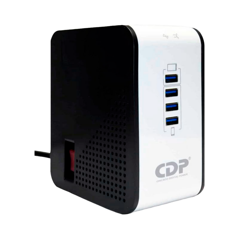 ESTABILIZADOR CDP R2CU-AVR1008I | 1000VA/500W | 8 TOMAS-4 USB