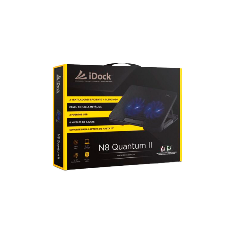 COOLER PARA LAPTOP IDOCK N8 QUANTUM II | 2 VENTILADORES