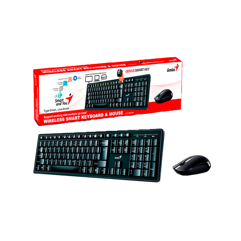 COMBO GENIUS KM 8200 INALAMBRICO TECLADO MOUSE NEGRO