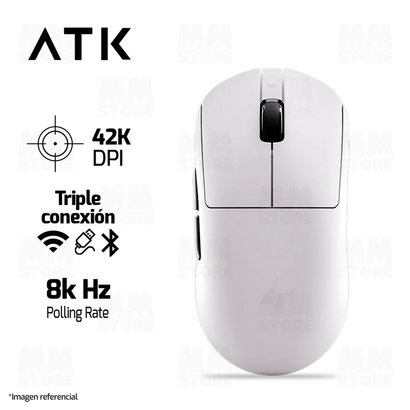 MOUSE ATK A9 ULTRA | INALAMBRICO | 8000 Hz | BLANCO