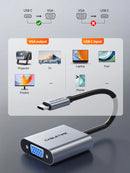 ADAPTADOR USB TIPO-C MACHO A VGA HEMBRA CABLETIME CP17A