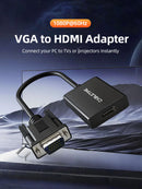 ADAPTADOR VGA MACHO A HDMI HEMBRA CABLETIME CP54B | 1080P