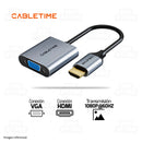 ADAPTADOR HDMI MACHO A VGA HEMBRA CABLETIME CP53G | 1080P