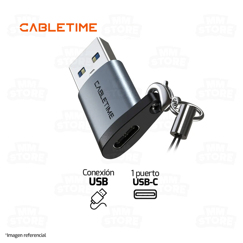 ADAPTADOR USB-A MACHO A USB TIPO-C HEMBRA CABLETIME CP73G | 5GBPS