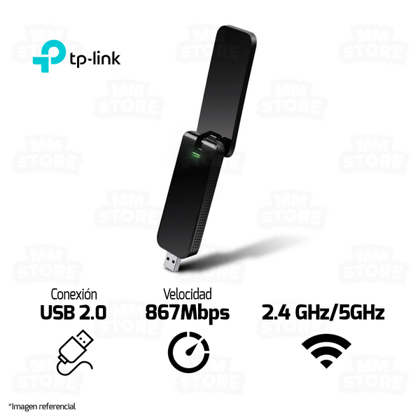ADAPTADOR WIFI TP-LINK TL-ARCHER T4U | USB 2.0 | 2.4 GHz - 5GHz