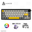 TECLADO AJAZZ AK650 | INALAMBRICO | RGB | SW-DREAM| NEGRO-GRIS-AMARILLO