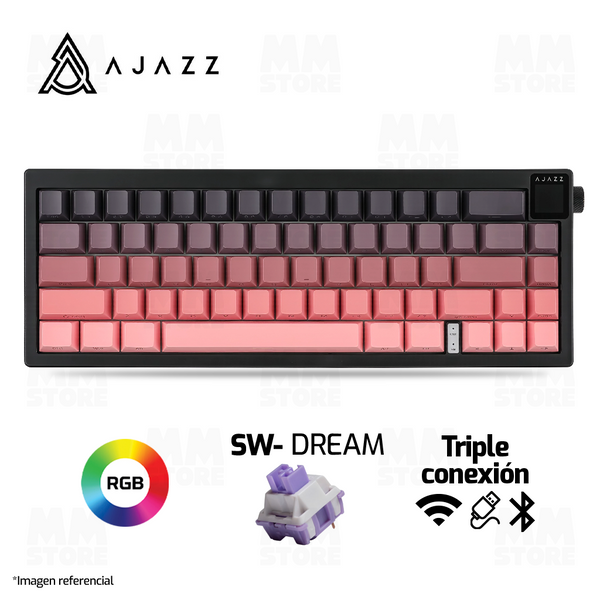 TECLADO AJAZZ AK650 | INALAMBRICO | RGB | SW-DREAM| ROSA-DREGRADADO