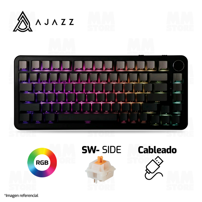 TECLADO AJAZZ AK820 MAX | CABLEADO | RGB | MAGNETICO | SW-SIDE | NEGRO-DEGRADADO