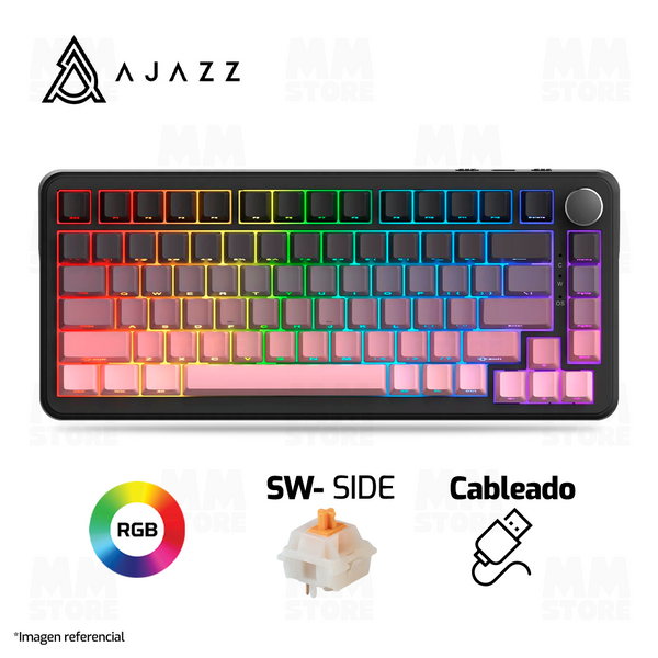 TECLADO AJAZZ AK820 MAX | CABLEADO | RGB | MAGNETICO | SW-V2-SIDE | ROSA-DEGRADADO