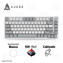 PRE-VENTA | TECLADO AJAZZ AK820 | CABLEADO | ILUMINACION BLANCA | SW-RED | BLANCO-GRIS