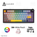 PRE-VENTA | TECLADO AJAZZ AK820 V2 | INGLES | INALAMBRICO | SW-WHITE PEACH |  GRIS-NEGRO-AMARILLO | 6 MESES