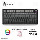 PRE-VENTA | TECLADO AJAZZ AK820 V2 | INGLES | INALAMBRICO | SW-WHITE PEACH | NEGRO DEGRADADO