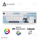 PRE-VENTA | TECLADO AJAZZ AK980 | INGLES | CABLEADO | SW-DAYDREAM | RGB | BLANCO-CELESTE-NEGRO