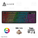 TECLADO AJAZZ AK980 PLUS | INGLES | INALAMBRICO | RGB | SW-SIDE | NEGRO