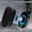 AUDIFONO ATTACK SHARK L90 | BLUETOOTH- INALAMBRICO- USB | 7.1 | RGB | NEGRO