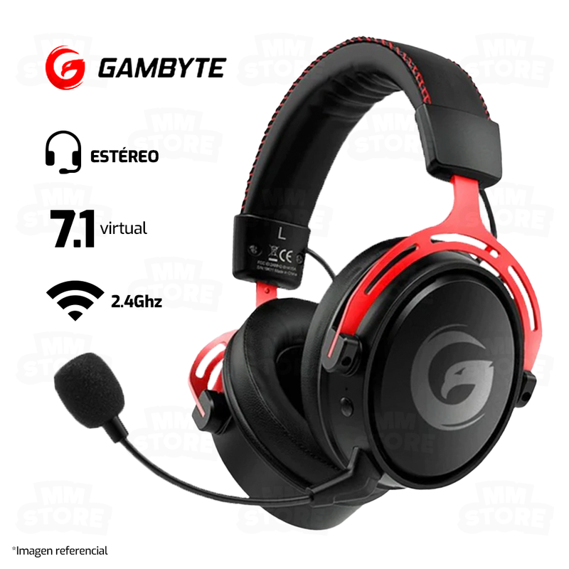 AUDIFONO GAMBYTE DARK TEMPLAR | INALAMBRICO | 7.1 | ROJO