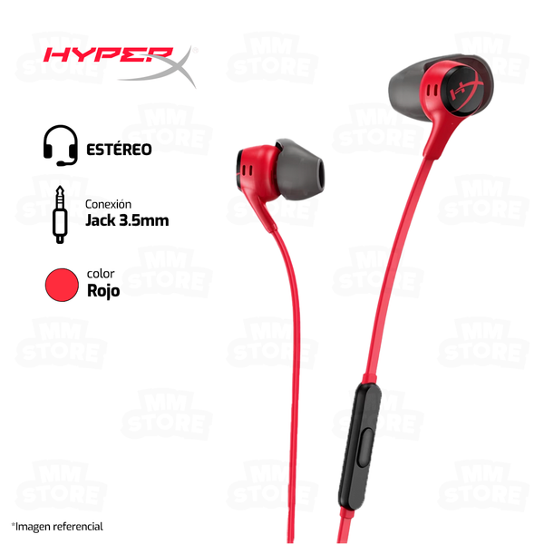 AUDIFONO HYPERX CLOUD EARBUDS RED | 3.5MM | ESTEREO