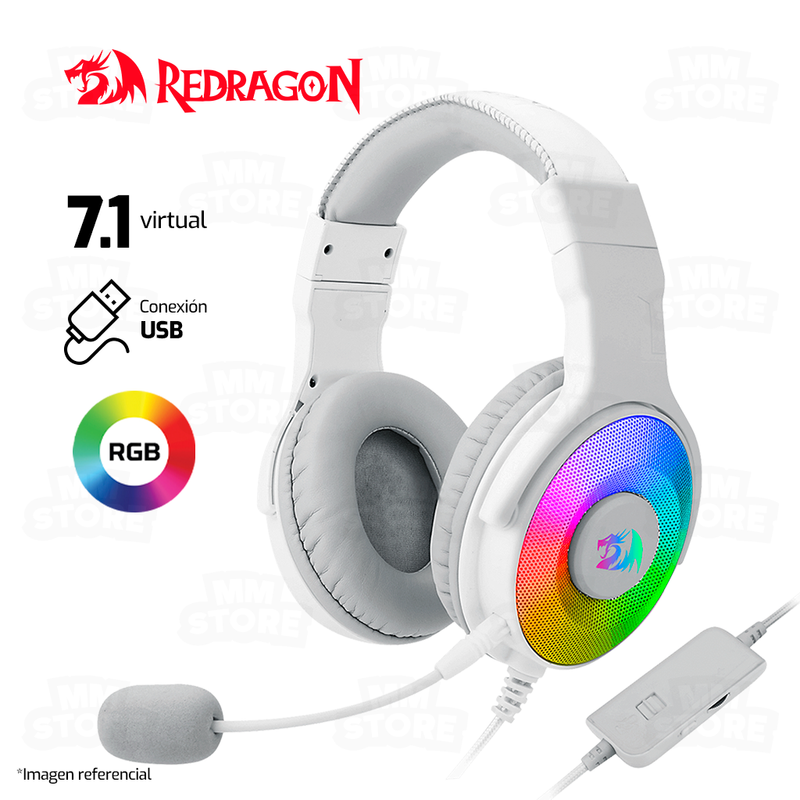 AUDIFONO REDRAGON PANDORA H350 | USB | 7.1 | RGB | BLANCO