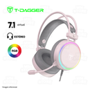 AUDIFONO T-DAGGER SONA T-RGH304W | USB | 7.1 | RGB | ROSADO