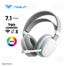 AUDIFONO AULA G7 | BLUETOOTH- INALAMBRICO- USB | RGB | 7.1 | BLANCO