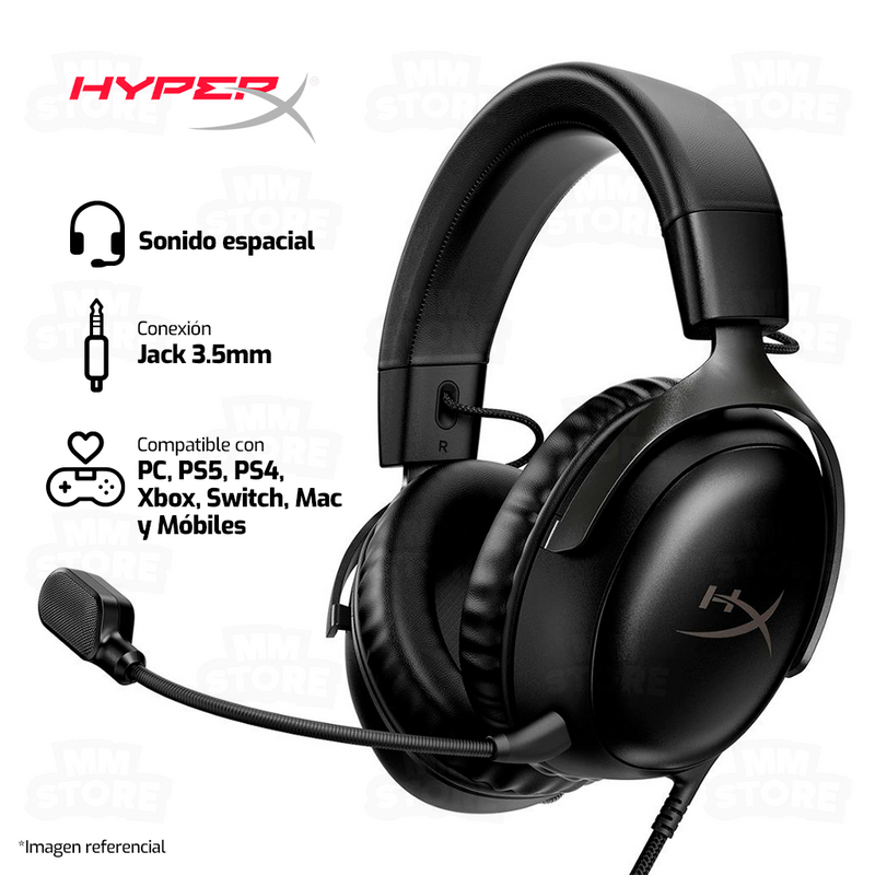 AUDIFONO HYPERX CLOUD III | 3.5MM-USB | 7.1 | NEGRO