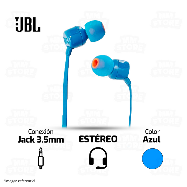 Audífonos JBL T110 Azul Con Bass