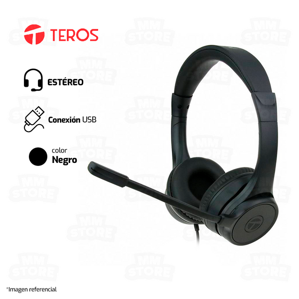 AUDIFONO TEROS TE-8036N | USB | NEGRO