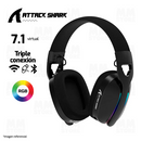 AUDIFONO ATTACK SHARK L90 | BLUETOOTH- INALAMBRICO- USB | 7.1 | RGB | NEGRO