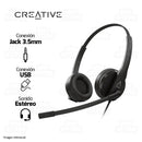 AUDIFONO CREATIVE HS-230 | USB - JACK 3.5MM | ESTEREO | NEGRO