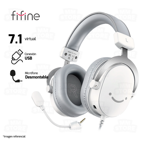 AUDIFONO FIFINE H9 | 3.5MM-USB | 7.1 | RGB | BLANCO