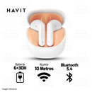 AUDIFONO HAVIT TW931 | BLUETOOTH | ESTEREO | BLANCO-NARANJA