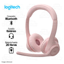 AUDÍFONO LOGITECH ZONE 300 | BLUETOOTH | ESTEREO | ROSADO