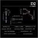 BRAZO - RACK PARA MONITOR NB D2 | 17" - 32" | NEGRO