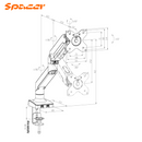 BRAZO - RACK PARA MONITOR SPACER SB60 | HIDRAULICO | 17"-35" | USB 3.0