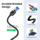CABLE DE RED UGREEN NW153 80432 | CAT 8 | 40GBPS | 3 METROS | NEGRO