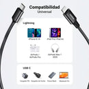 CABLE TIPO-C A LIGHTNING M/M UGREEN US171 60751 | 1 METRO | CARGA RAPIDA | NEGRO