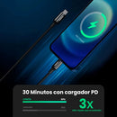 CABLE TIPO-C A LIGHTNING M/M UGREEN US171 60751 | 1 METRO | CARGA RAPIDA | NEGRO