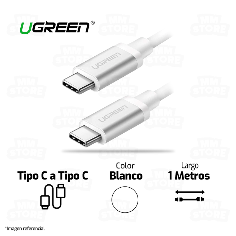 CABLE UGREEN 60518 TIPO C A TIPO C, 1MTS