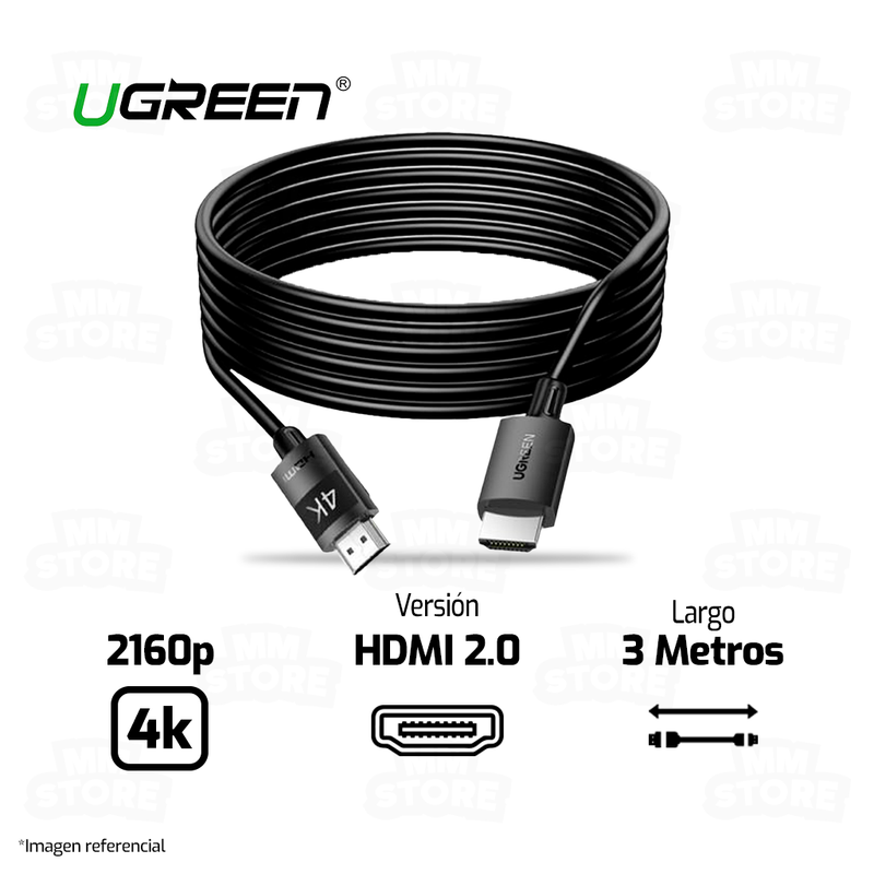 CABLE UGREEN HDMI 40102 | 4K | 3.0 MTS