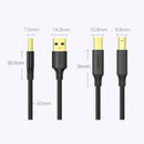 CABLE USB A TIPO-B UGREEN US135 10350 | 1.5 METROS
