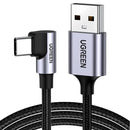 CABLE USB A TIPO-C UGREEN US284 50942 | 18W | ANGULO 90º | 2 METROS