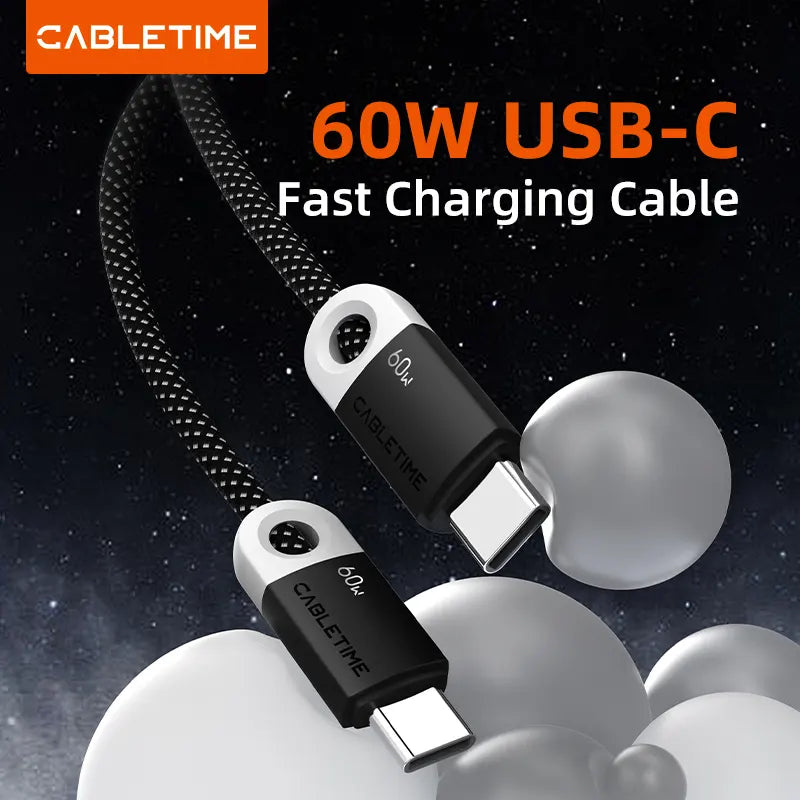 CABLE USB TIPO-C CABLETIME CUP4L | 60W | 2M | TRENZADO
