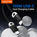 CABLE USB TIPO-C CABLETIME CUP1L | 100W | 2M | TRENZADO