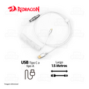 CABLE REDRAGON COILED TIPO C A115B | BLANCO