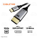 CABLE USB TIPO-C A DISPLAYPORT CABLETIME CC20K | 4K-60HZ | 1.8M