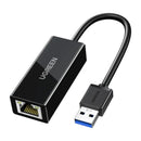 ADAPTADOR USB A RJ45 UGREEN CR111 20256 | USB 3.0 | NEGRO | 6 MESES